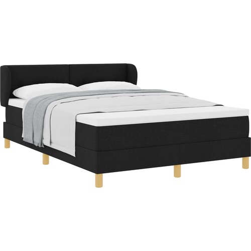 vidaXL Box Spring postelja z vzmetnico Črna 160x200 cm Tkanina Cene