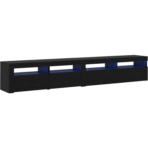 vidaXL TV omarica z LED lučmi 2 pcs Črna Orehovina 240 x 35 x 40 cm, (5000098390) Cene