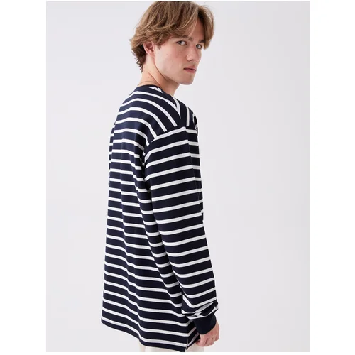 LC Waikiki Crew Neck Long Sleeve Striped Men's T-Shirt