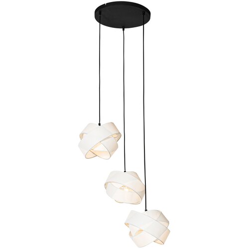 QAZQA Moderna viseča svetilka bela 3-light - Cloth Cene