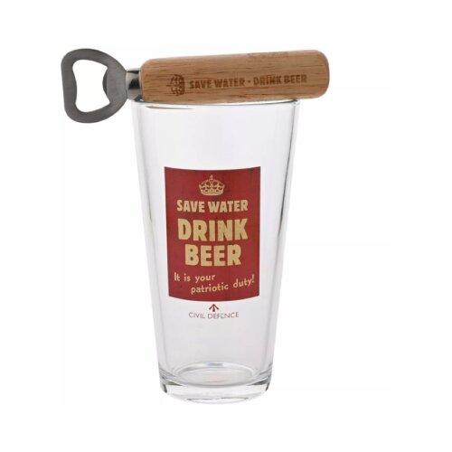 Widdop &amp;amp; Co. Harvey Makin - Ča&amp;scaron;a i otvarač set - Harvey Makin, Civil Defence, Drink Beer Slike