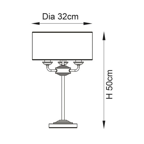  Endon 99149 - Stona lampa HIGHCLERE 3xE14/18W/230V siva/sjajni hrom Slike