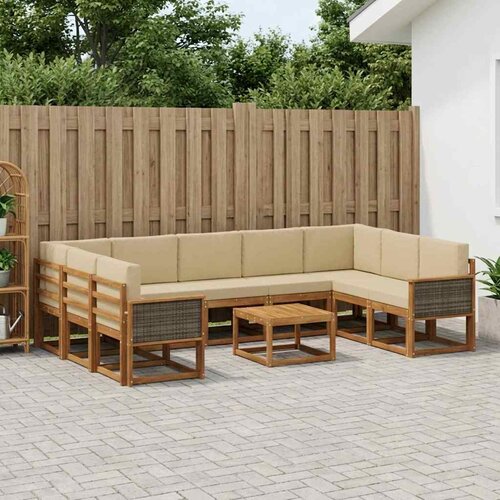  Set vanjskih sofa 10 kom. Prirodna i bež Cene