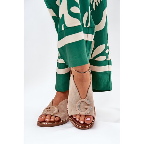 Boto Flat Sandals With Decoration Beige Haliones Cene