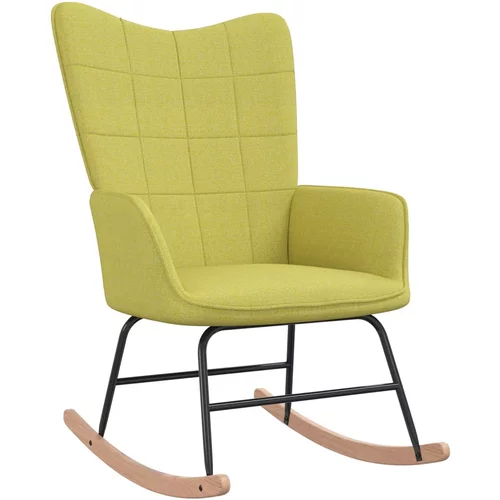 vidaXL Gugalni stol zeleno blago, (20702293)