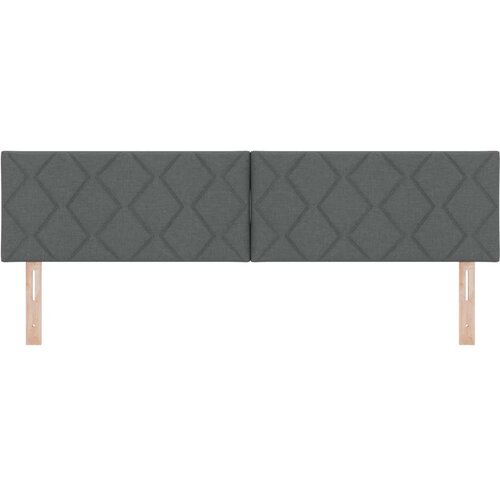 VidaXL Vzglavje z diamantnim blokastim dizajnom temno sivo 180 cm tkanina Slike