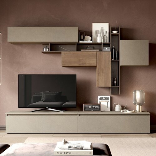 LC Mobili Stenska sestava z omaricami in knji�no polico INFINITY 2.0 900005-AGBRMR Cene