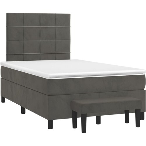 Box spring krevet s madracem tamnosivi 120 x 200 cm bar&amp;scaron;unasti Slike