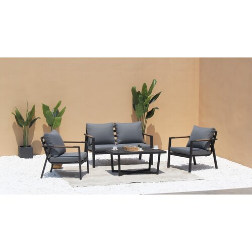 Aluminijska vrtna garnitura - sofa + 2 fotelje + stol Slike