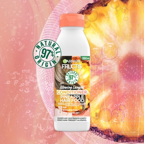 Garnier Fructis Hair Food Pineapple balzam za dolge lase z razcepljenimi konicami 350 ml Slike