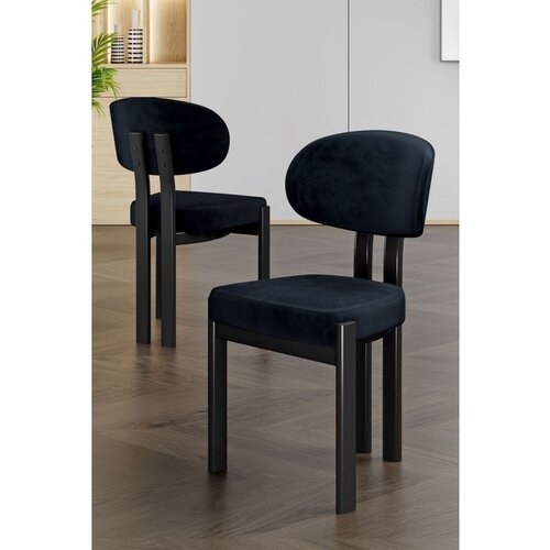 Hanah home set trpezarijskih stolica Dore 2 kom, antracit tkanina Babyface, crne metalne noge Cene