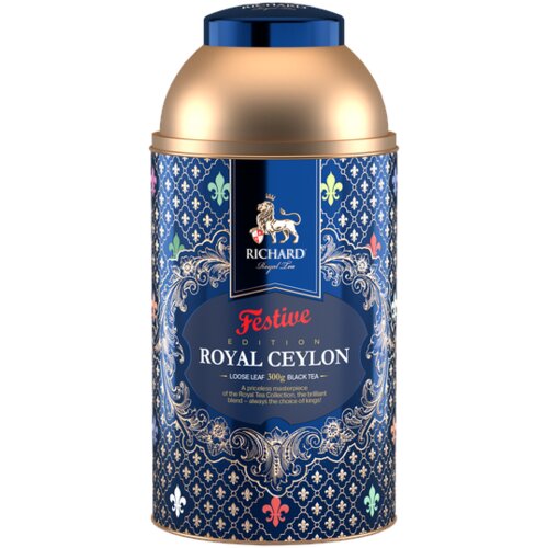 Richard royal ceylon - crni cejlonski čaj, 300g rinfuz festive - metalna kutija Slike