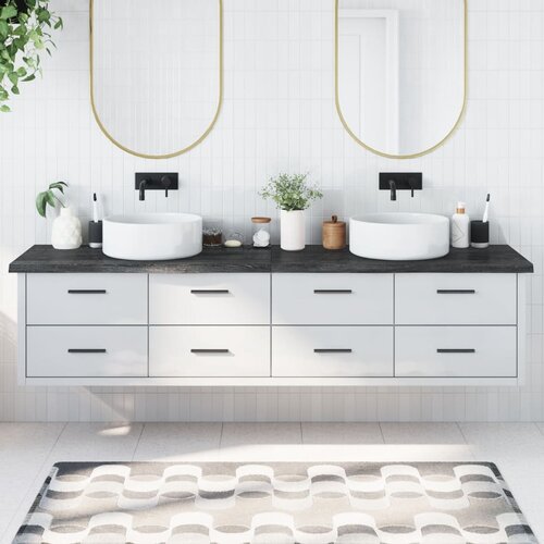 VidaXL Kupaonska radna ploča tamnosmeđa 220x50x(2-4) cm tretirano drvo Slike