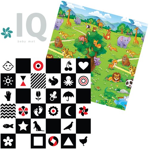 IQ GLOBAL doo IQ sklopiva podloga sa dva lica Kontrasti + Zoo vrt 150x200x1 cm Cene