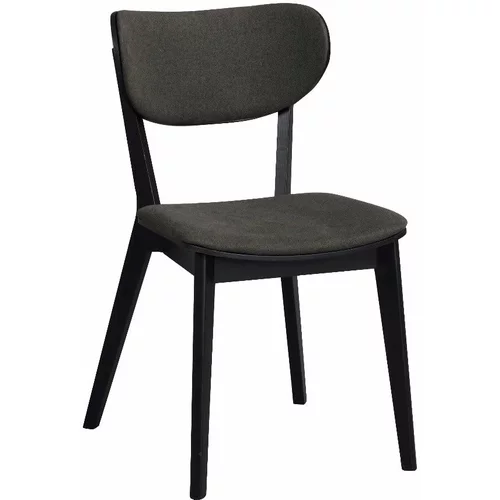 Rowico crna blagovaonska stolica od hrasta s tamnosivim sjedalom Cato