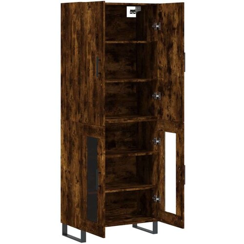 vidaXL Visoka komoda dimljen hrast 69,5x34x180 cm inženirski les Cene