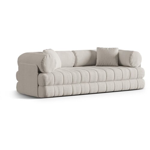 Cosmopolitan Design Bež raztegljiva sedežna garnitura iz tkanine boucl&amp;eacute; 206 cm Kemi &amp;ndash; Slike
