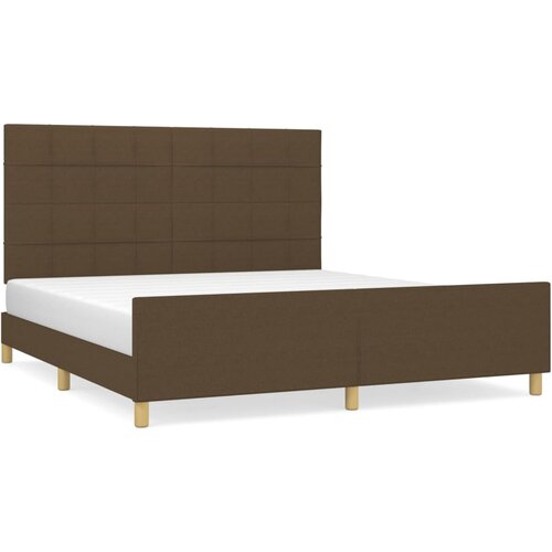 Maison Chic Posteljni Okvir - Dvoposteljna postelja brez vzmetnice temno rjav 160x200 cm blago, (22082215) Cene