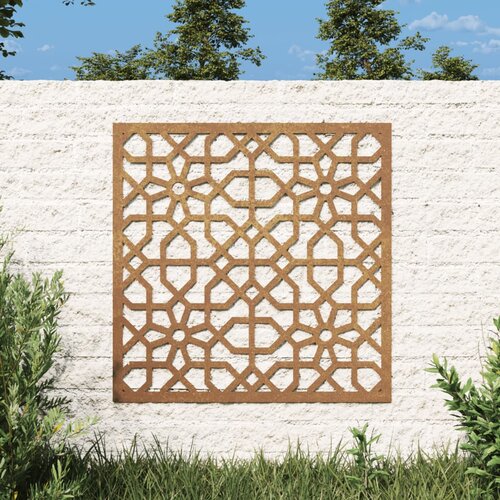 VidaXL Vrtni zidni ukras 55 x 55 cm čelik COR-TEN s maurskim uzorkom Slike