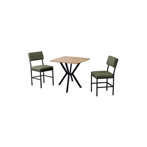 Hanah home Set Trpezarijski sto i 2 stolice Dubai Green Walnut Cene