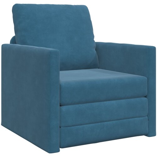 VidaXL Talna sedežna garnitura 2-v-1 Modra 74x77x81 cm iz žameta Slike
