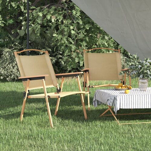 The Living Store stoli za kampiranje 2 kosa bež 54x55x78 cm oxford blago - stol za kampiranje, (21427619) Cene