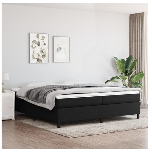  Za krevet s oprugama crni 200 x 200 cm od tkanine Cijene