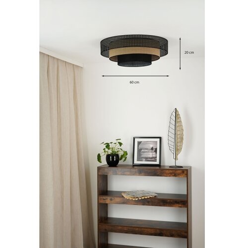  Brilagi - LED stropna svetiljka DAKOTA LUNETA LED/12W/230V prečnika 60 cm crna/ratan Slike
