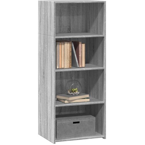  Visoka komoda siva boja hrasta 50x41x124 cm konstruirano drvo Slike