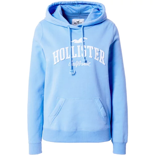 Hollister Sweater majica sivkasto plava / bijela
