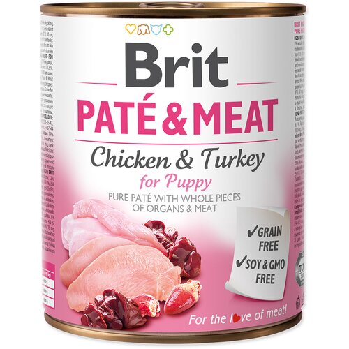  Varčno pakiranje Brit Pat&eacute; & Meat Puppy 12 x 800 g - Pi&scaron;čanec in puran Cijene
