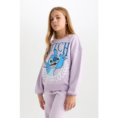 Defacto Girls Disney Lilo & Stitch Relax Fit Crew Neck Sweatshirt