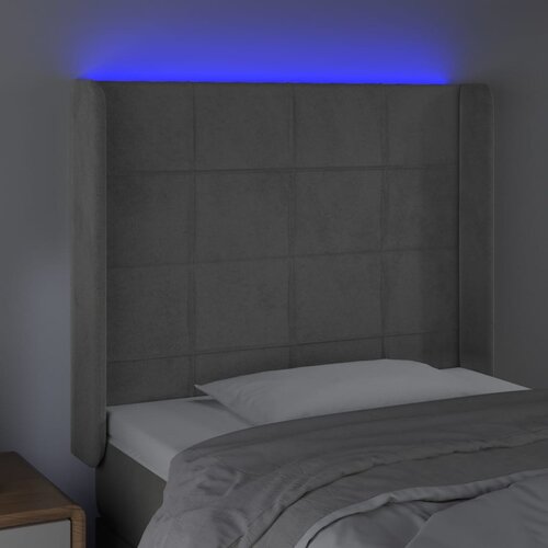  LED uzglavlje svjetlosivo 103 x 16 x 118/128 cm bar&amp;scaron;unasto Slike