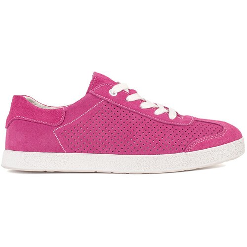 GOODIN Pink openwork sneakers made of natural leather Slike