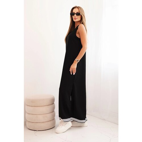 Kesi Włoski Women&amp;#039;s set with viscose featuring a button-up blouse and a long dress black Slike