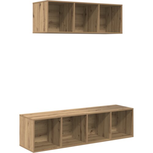  Set TV stalka s policom Zidne s pohranom 2 pcs hrast artisan 37 x 37 x 142.5 cm Slike