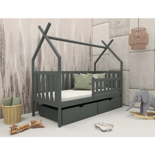  drveni dečiji krevet simba sa fiokom - grafit - 190/200x90 cm Cene