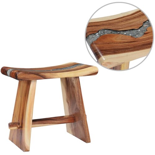 VidaXL Stolac od masivnog drva suara i poliesterske smole Slike