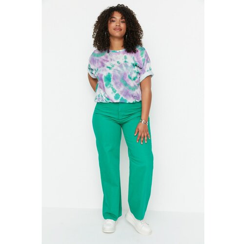 Trendyol Curve Green High Waist Wideleg 90's Trousers Slike