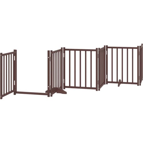  Vrata za pse s vrata&amp;scaron;cima 15 panela sklopiva 750 cm drvo topole Smeđa 50 x 60 x 2 cm Slike