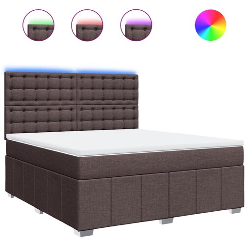 vidaXL Box spring postelja z vzmetnico temno rjava 180x200 cm blago, (21310729) Cene