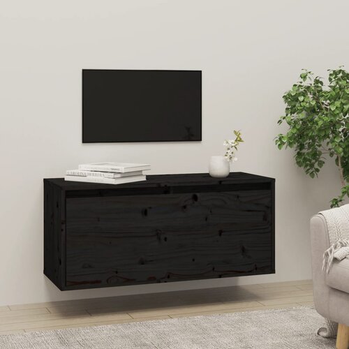 vidaXL Zidni ormarić crni 80 x 30 x 35 cm od masivne borovine Cijene