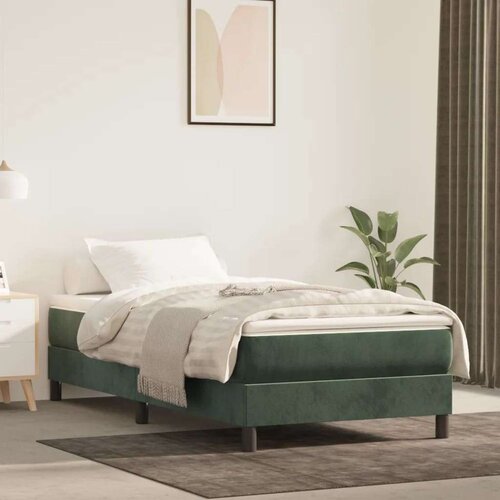 Box spring krevet s madracem tamnozeleni 80 x 200 cm baršunasti Cijene