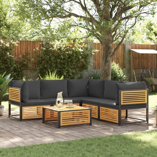 VidaXL 6-dijelna set vrtnih sofa s jastucima masivno bagremovo drvo Slike