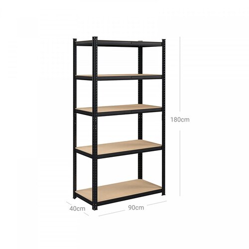 Songmics Regal 5 delni, (180 x 90 x 40 cm), črno rjav Slike