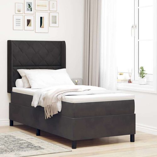 Box spring krevet s madracem Crna 90 x 200 cm Baršun Cene