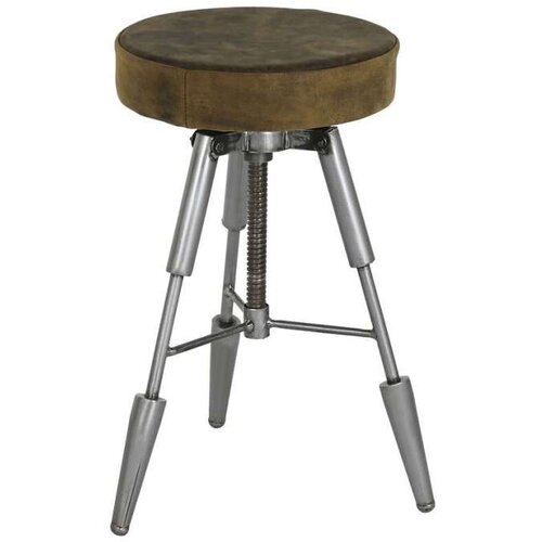  Tabure Home ESPRIT Smeđa Srebrna Koža Metal 39 x 39 x 57 cm Cijene