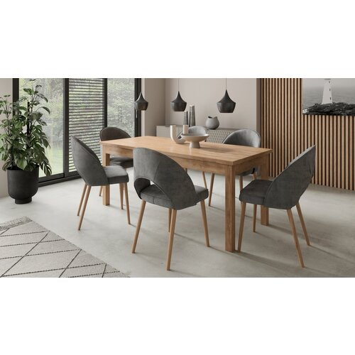 ADRK Blagovaonski set RODOS 82 s pro�irivim stolom i 6 stolica - HRAST LEFKAS Cijene