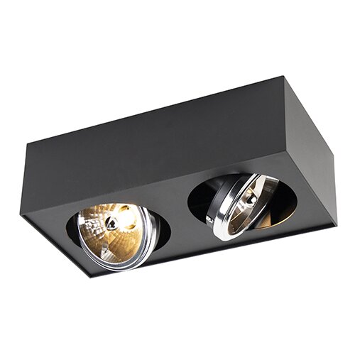 QAZQA Dizajn spot črni kvadrat 2-light - Kaya Slike