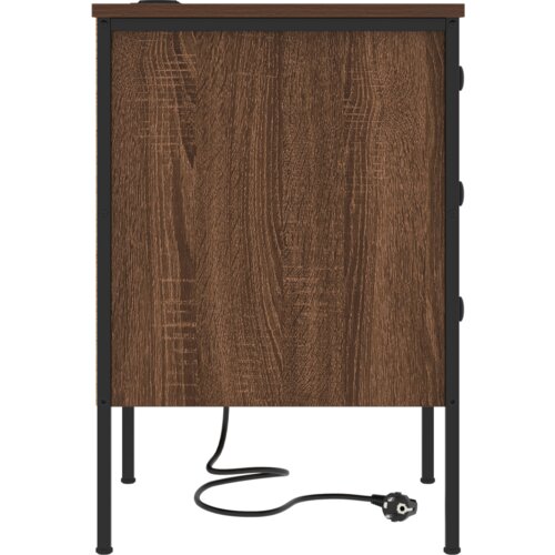 vidaXL Nočna omarica Rjavi hrast 42 x 41 x 61 cm Konstruiran les Cene